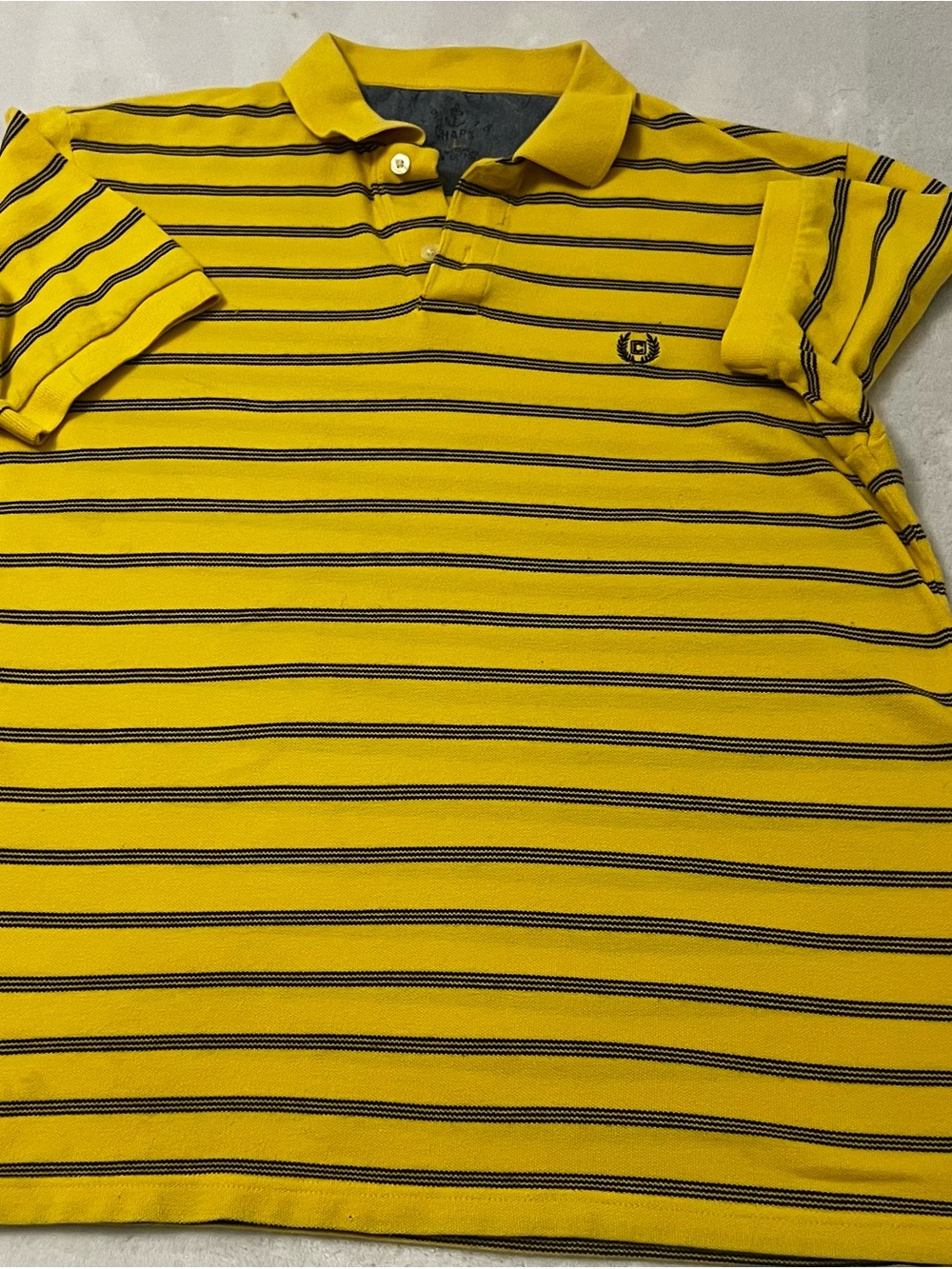 Chaps Ralph Lauren yellow and Black Striped Polo Shirt for men